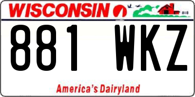 WI license plate 881WKZ