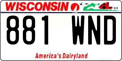 WI license plate 881WND