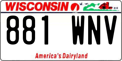 WI license plate 881WNV