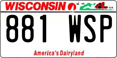 WI license plate 881WSP