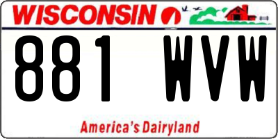 WI license plate 881WVW
