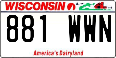 WI license plate 881WWN