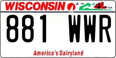 WI license plate 881WWR