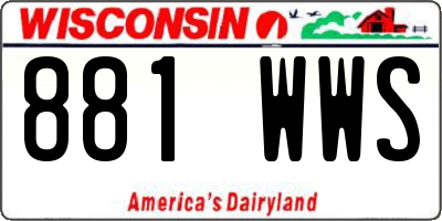 WI license plate 881WWS