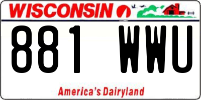 WI license plate 881WWU