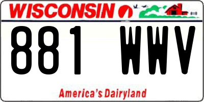 WI license plate 881WWV