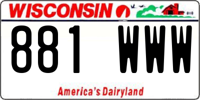 WI license plate 881WWW