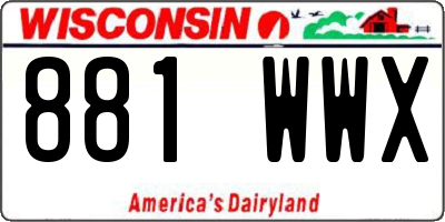 WI license plate 881WWX