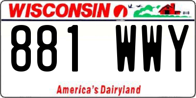 WI license plate 881WWY