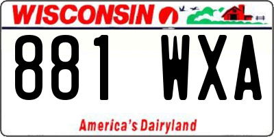 WI license plate 881WXA