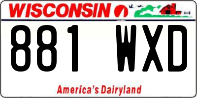 WI license plate 881WXD