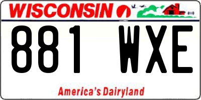 WI license plate 881WXE