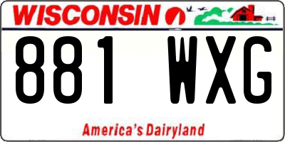 WI license plate 881WXG