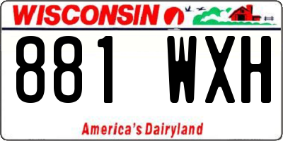 WI license plate 881WXH