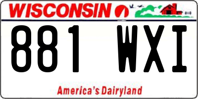 WI license plate 881WXI