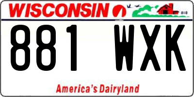 WI license plate 881WXK