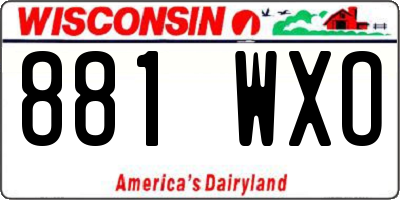 WI license plate 881WXO