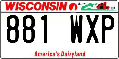 WI license plate 881WXP