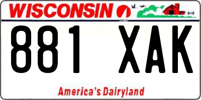 WI license plate 881XAK