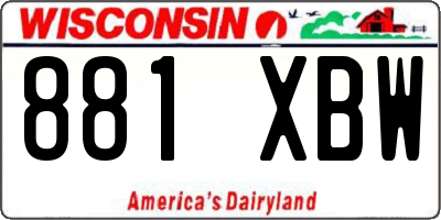 WI license plate 881XBW