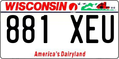 WI license plate 881XEU