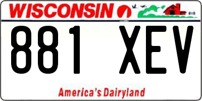 WI license plate 881XEV