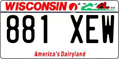 WI license plate 881XEW