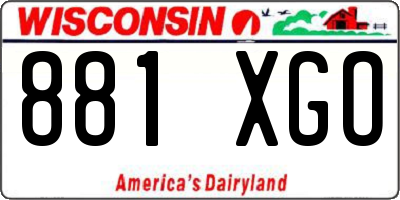 WI license plate 881XGO