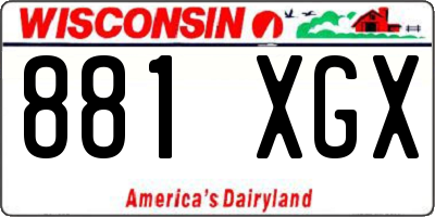 WI license plate 881XGX