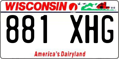 WI license plate 881XHG