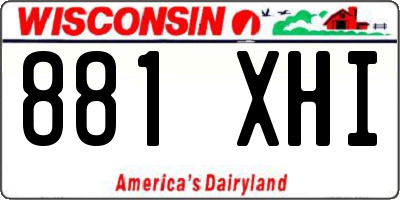 WI license plate 881XHI