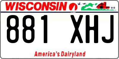 WI license plate 881XHJ