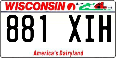WI license plate 881XIH