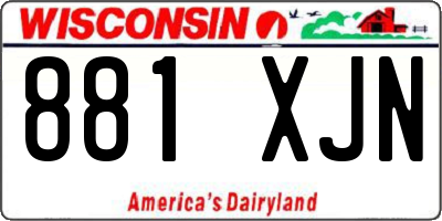 WI license plate 881XJN