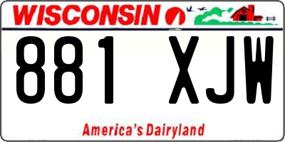 WI license plate 881XJW