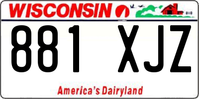 WI license plate 881XJZ