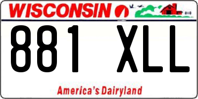 WI license plate 881XLL