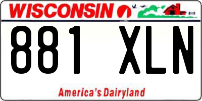 WI license plate 881XLN