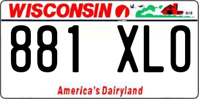 WI license plate 881XLO