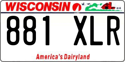 WI license plate 881XLR