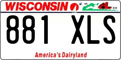 WI license plate 881XLS