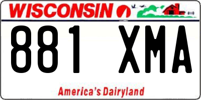 WI license plate 881XMA