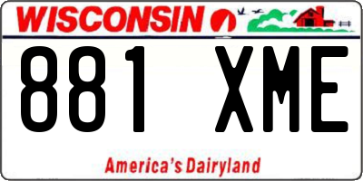 WI license plate 881XME