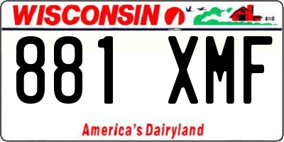 WI license plate 881XMF
