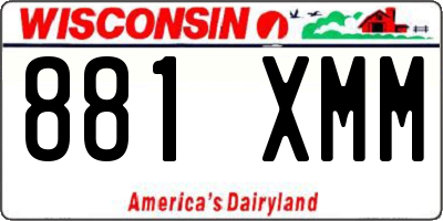 WI license plate 881XMM