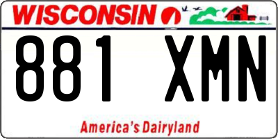 WI license plate 881XMN