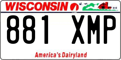 WI license plate 881XMP