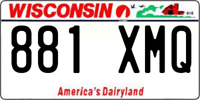 WI license plate 881XMQ