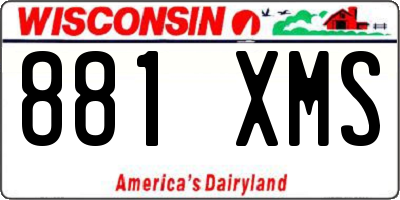 WI license plate 881XMS