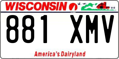 WI license plate 881XMV